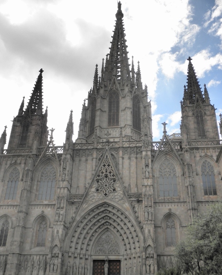 "Barcelona Cathedral exterior"