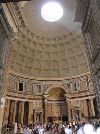 "The oculus inside the Pantheon, Rome"