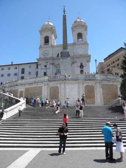 "Visitors at the Spanish Steps in Rome, Italy"