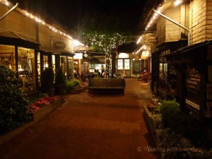 "Courtyard in Carmel, California at night"