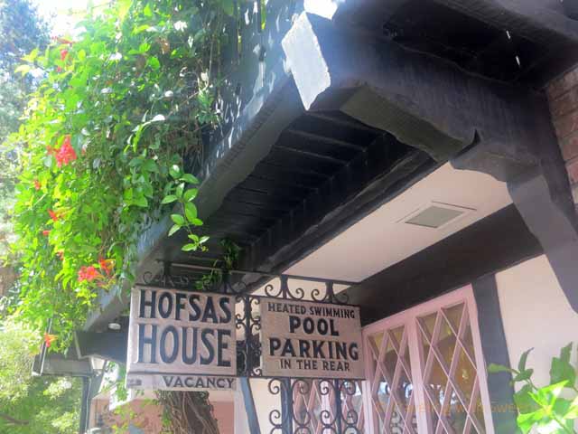 "Entrance of Hofsas House Hotel in Carmel"