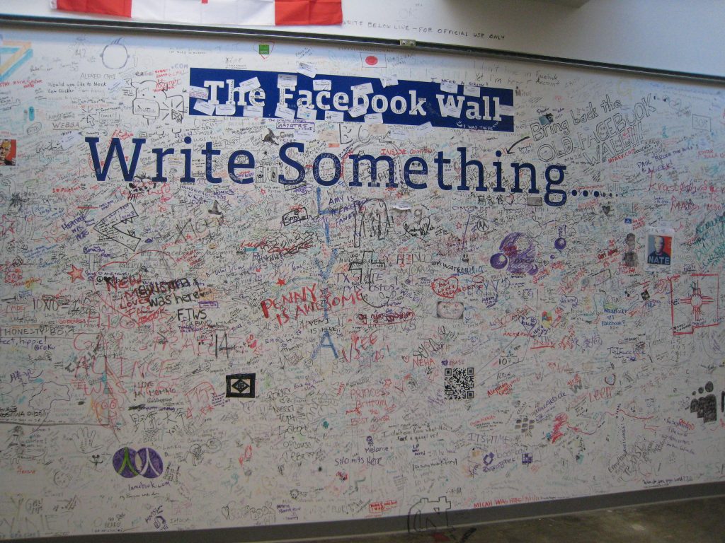 "Facebook Wall at Palo Alto offices"