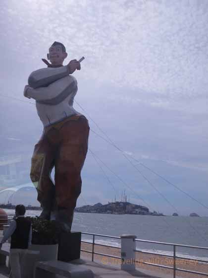 "Movie-themed statues line the promenade in Mazatlan for Carnival February 7 through 12, 2013"