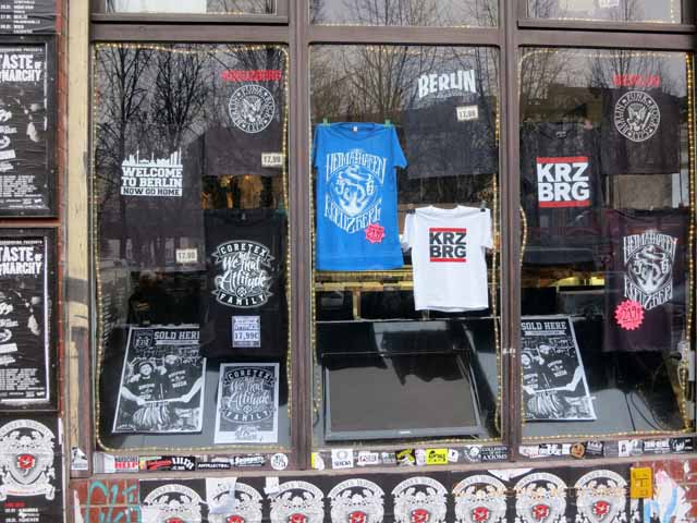 "Slogan on a t-shirt in a Kreuzberg shop: Welcome to Berlin. Now Go Home"