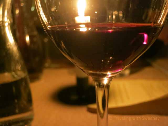 "Enjoying a fine Hungarian red wine at Faust Wine Cellar beneath Budapest Hilton Hotel"
