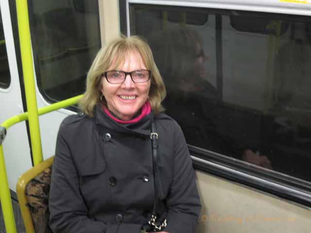 "Riding the metro, easy for getting around Budapest"