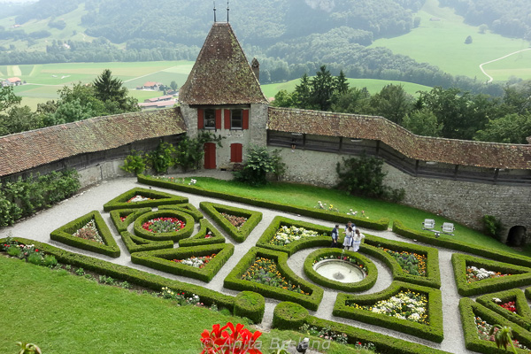 "Gruyères Castle and its gardens - part of the Swiss Chocolate Train"