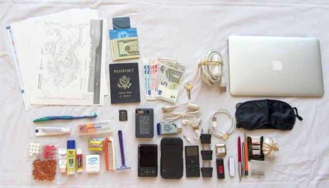 "Packing essentials for a ten-day trip overseas (except for clothing)"