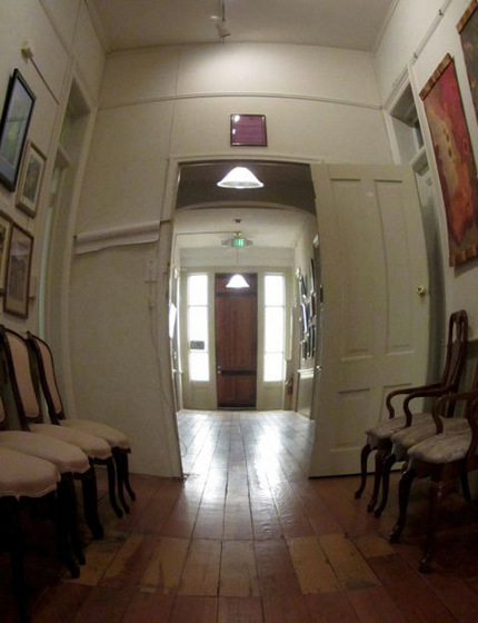 "Scary effect of a hallway using a fish-eye lens"