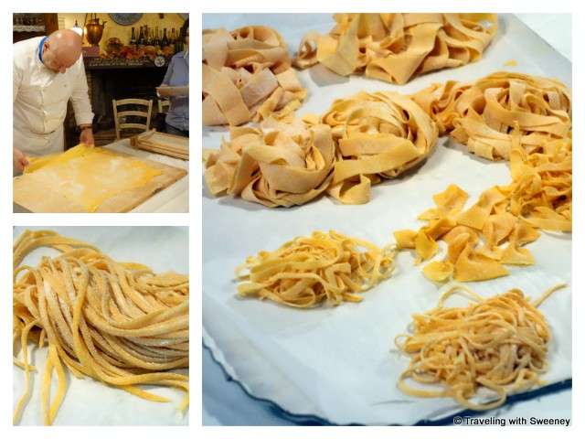 "Watching the pasta maker at Trattoria Montepaolo in Dovadola, Italy"