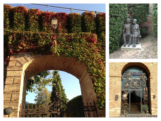 "Entrance to the Bishop's Fortress, sculpture and Interfaith Museum, Bertinoro"