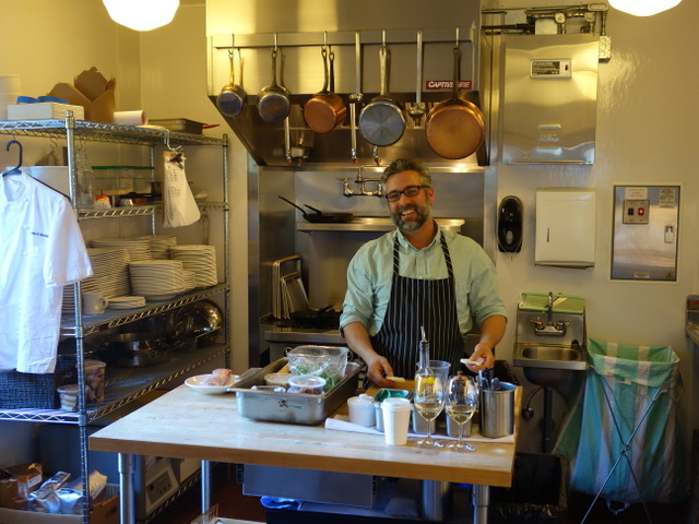 "Tim Mosblech in the kitchen at the Logan-Ives House, Long Meadow Ranch"