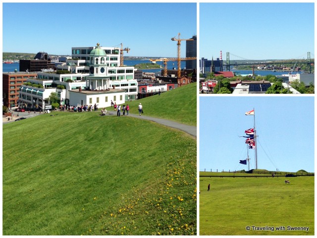"Flags flying at the Halifax Citadel National Historic Site and views from the top"