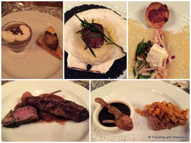 The mustard-inspired dishes of our five-course dinner at DeLoach Winery