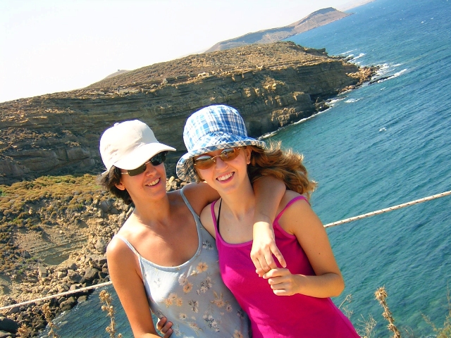 Chrysoula Manika and her mom on summer holiday on Lemnos Island, Greece