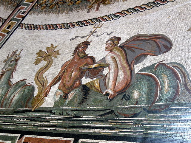 Section of the mosaic tile floor beneath Nero's Bath in the Rotonda