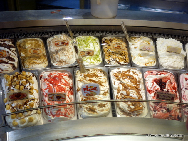 A few of the 150 flavors available at Della Palma gelateria 