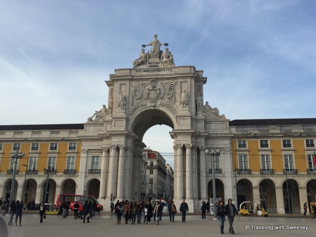 Arco da Rua Augusta at the entrance of Praça do Comércio (Commercial Plaza) from Rua Augusta, Lisbon