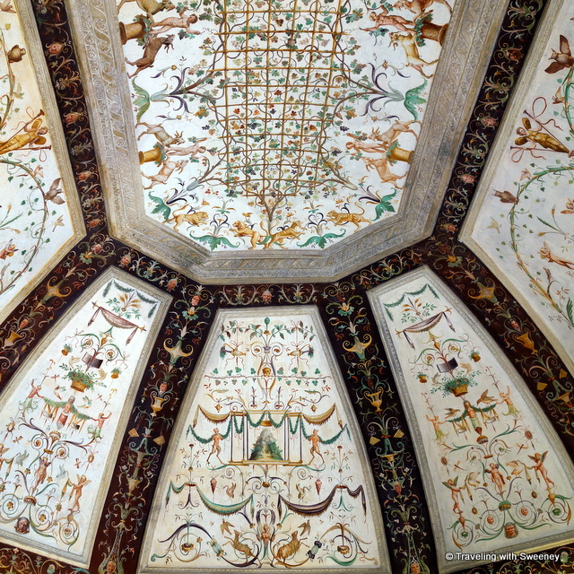 Stunning ceiling of the grotto at Palazzo Te