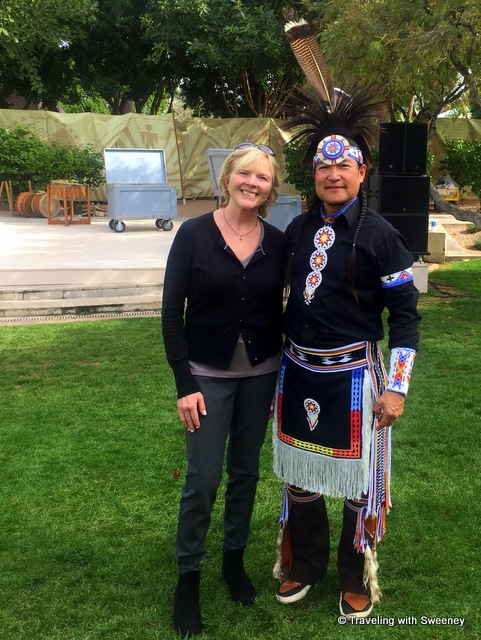 With Derrick Suwaima Davis, artistic director of Native Trails, at Scottsdale Civic Center Mall