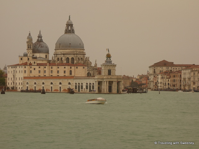 Basilica di Santa Maria della Salute seen upon approach to Venice by boat