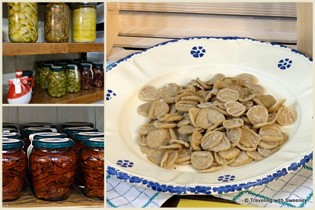 Olive, tomato and pasta products of Azienda Agricola Pugliese in Ostuni, Italy