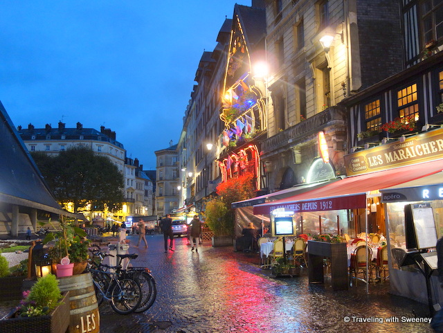 Place du Vieux Marché at night -- Rouen, France